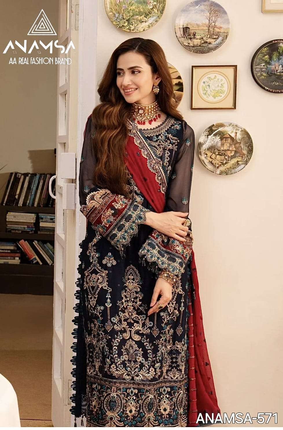 D No -572 Semi Stitched By Anamsa